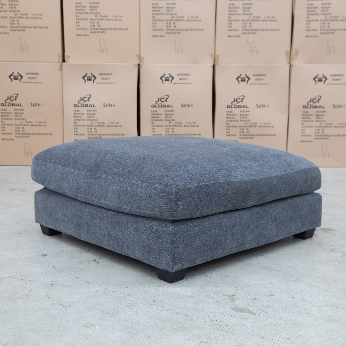 The Fate Feather & Foam Ottoman - Pewter - PRE ORDER Available After 3rd November available to purchase from Warehouse Furniture Clearance at our next sale event.