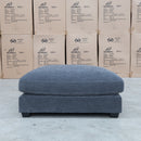The Fate Feather & Foam Ottoman - Pewter available to purchase from Warehouse Furniture Clearance at our next sale event.