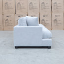 The Fate Deep Seat Feather & Foam Three Seat Sofa - Bluefox available to purchase from Warehouse Furniture Clearance at our next sale event.