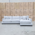 The Fate Deep Seat Feather & Foam RHF Chaise Lounge - Bluefox - PRE ORDER Available After 3rd November available to purchase from Warehouse Furniture Clearance at our next sale event.