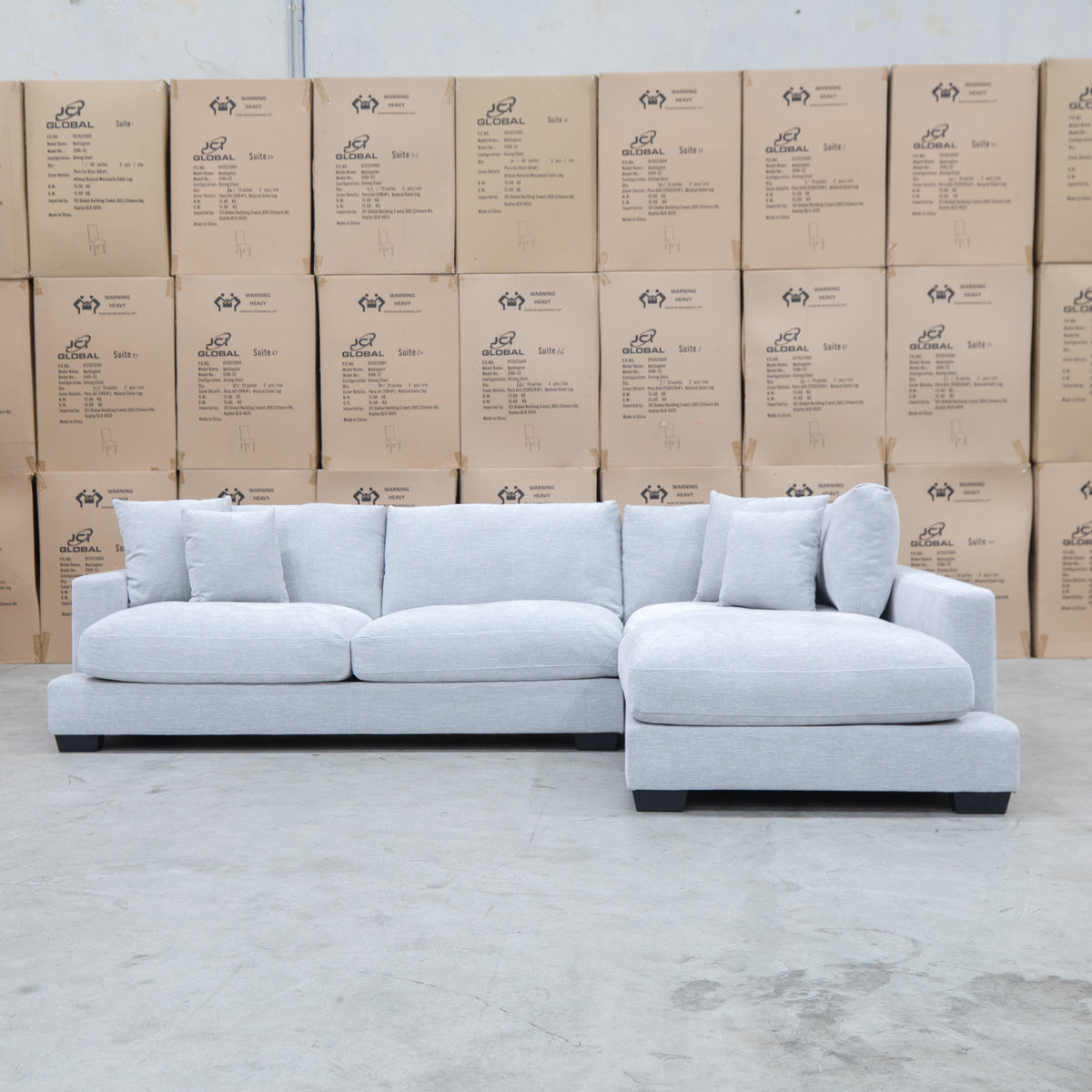The Fate Deep Seat Feather & Foam RHF Chaise Lounge - Bluefox - PRE ORDER Available After 3rd November available to purchase from Warehouse Furniture Clearance at our next sale event.