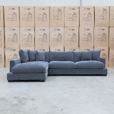 The Fate Deep Seat Feather & Foam LHF Chaise Lounge - Pewter available to purchase from Warehouse Furniture Clearance at our next sale event.