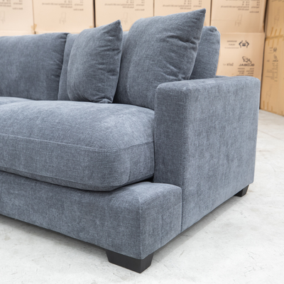 The Fate Deep Seat Feather & Foam LHF Chaise Lounge - Pewter available to purchase from Warehouse Furniture Clearance at our next sale event.