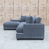 The Fate Deep Seat Feather & Foam LHF Chaise Lounge - Pewter