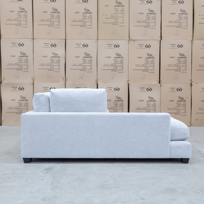 The Fate Deep Seat Feather & Foam LHF Chaise Lounge - Bluefox available to purchase from Warehouse Furniture Clearance at our next sale event.