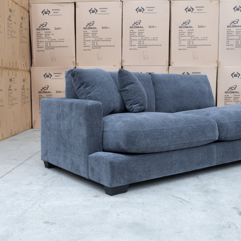 The Fate Deep Seat Feather & Foam Modular Corner Ottoman Suite - Pewter available to purchase from Warehouse Furniture Clearance at our next sale event.