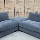 The Fate Deep Seat Feather & Foam Modular Corner Ottoman Suite - Pewter available to purchase from Warehouse Furniture Clearance at our next sale event.