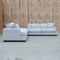 The Fate Deep Seat Feather & Foam Modular Corner Ottoman Suite - Bluefox available to purchase from Warehouse Furniture Clearance at our next sale event.