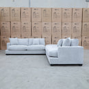 The Fate Deep Seat Feather & Foam Modular Corner Ottoman Suite - Bluefox available to purchase from Warehouse Furniture Clearance at our next sale event.