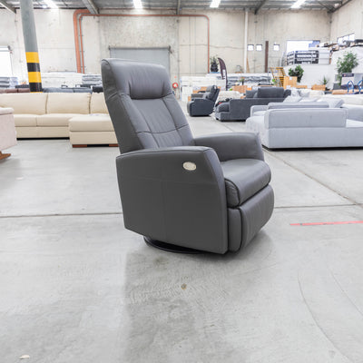 The La-Z-Boy Finn Power Rocker Recliner Swivel Chair - Essenza Graphite - Floor Stock available to purchase from Warehouse Furniture Clearance at our next sale event.
