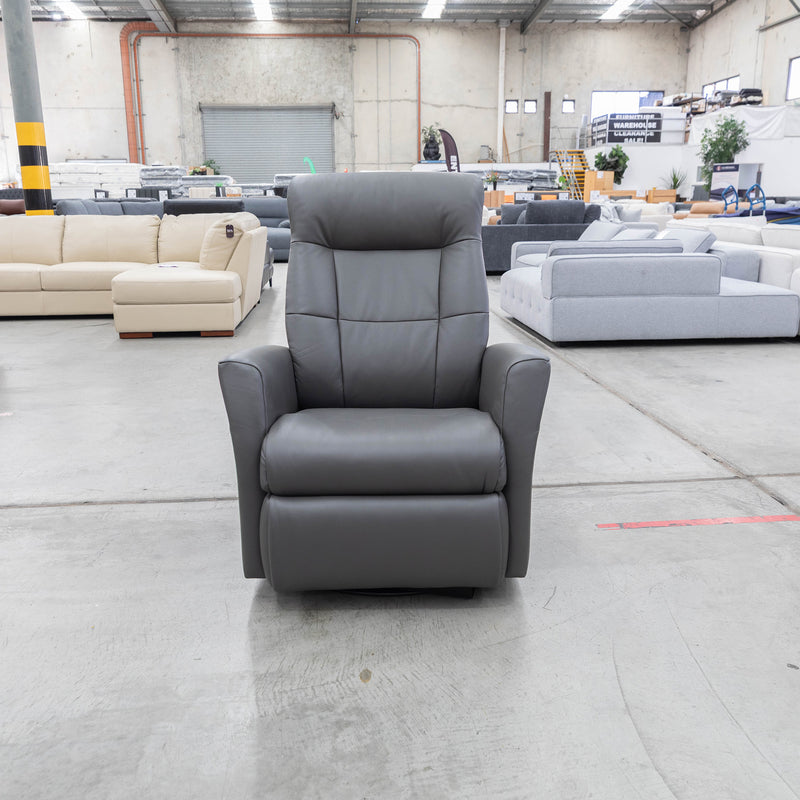 The La-Z-Boy Finn Power Rocker Recliner Swivel Chair - Essenza Graphite - Floor Stock available to purchase from Warehouse Furniture Clearance at our next sale event.