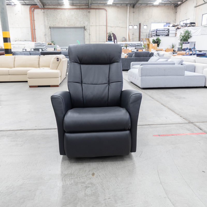 The La-Z-Boy Finn Large Rocker Recliner Swivel Chair - Essenza Nero available to purchase from Warehouse Furniture Clearance at our next sale event.