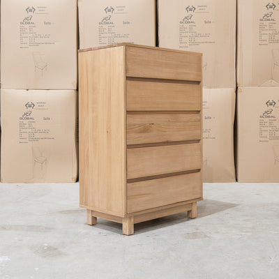 Mandalay Mountain Ash Five Drawer Tallboy