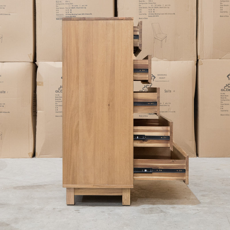 Mandalay Mountain Ash Five Drawer Tallboy