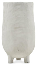 The Frankie Décor Vase Medium Cement - White - CF293 - Available In-Store Only available to purchase from Warehouse Furniture Clearance at our next sale event.