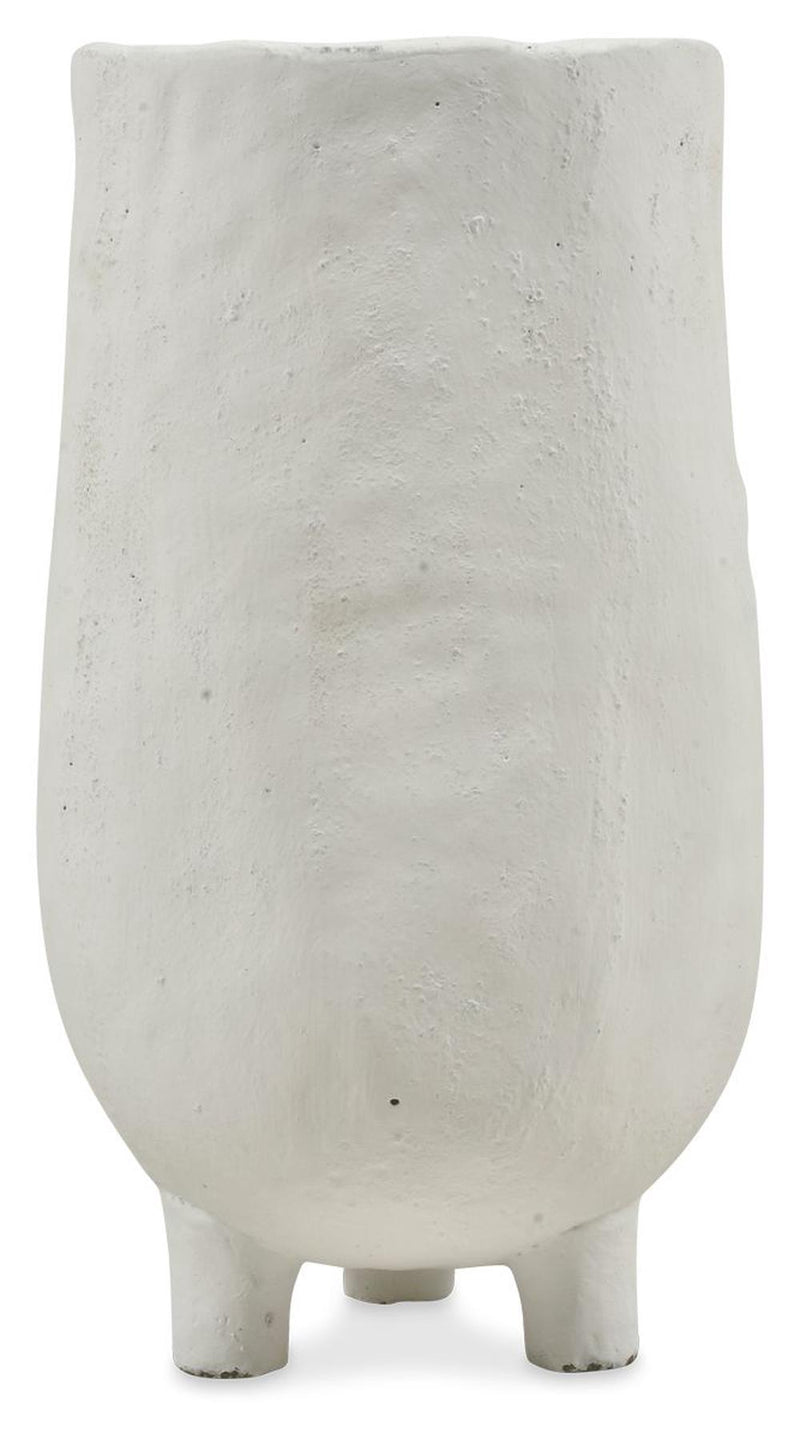 The Frankie Décor Vase Medium Cement - White - CF293 - Available In-Store Only available to purchase from Warehouse Furniture Clearance at our next sale event.