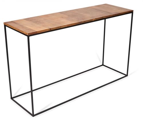 The Ava Rectangular Console Table with Mango Wood Top and Iron Legs - Natural/Black - GF64 - Available In-Store Only available to purchase from Warehouse Furniture Clearance at our next sale event.