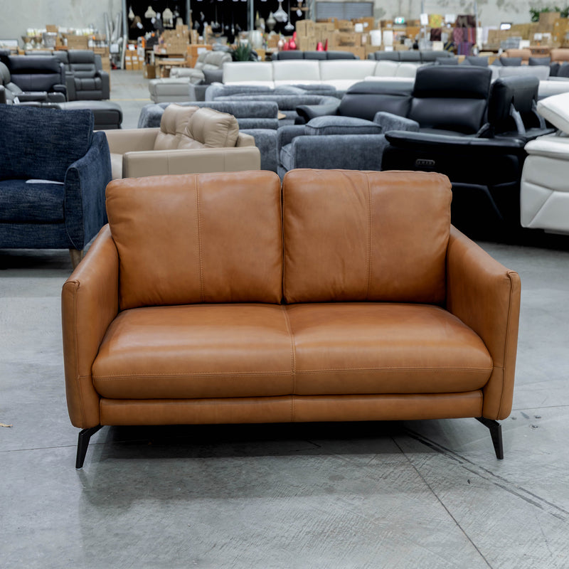 The GL-11884-Y 2 seat leather sofa - Caramel - Floor Stock available to purchase from Warehouse Furniture Clearance at our next sale event.