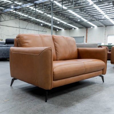 The GL-11884-Y 2 seat leather sofa - Caramel - Floor Stock available to purchase from Warehouse Furniture Clearance at our next sale event.