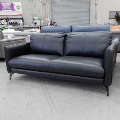 The GL-11884 2.5 seat leather sofa - Black - Floor Stock available to purchase from Warehouse Furniture Clearance at our next sale event.