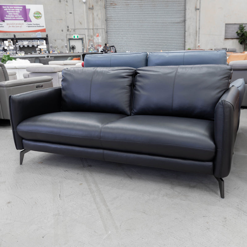 The GL-11884 2.5 seat leather sofa - Black - Floor Stock available to purchase from Warehouse Furniture Clearance at our next sale event.