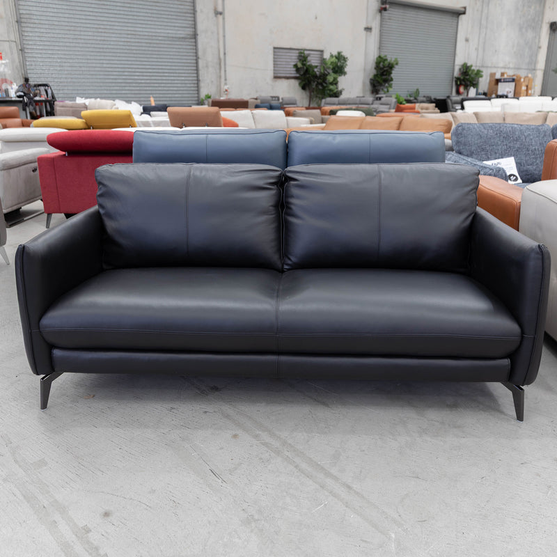 The GL-11884 2.5 seat leather sofa - Black - Floor Stock available to purchase from Warehouse Furniture Clearance at our next sale event.
