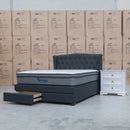 The Amelia King Fabric Gas Lift Storage Drawer Bed - Charcoal available to purchase from Warehouse Furniture Clearance at our next sale event.