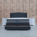 The Amelia King Fabric Gas Lift Storage Drawer Bed - Charcoal available to purchase from Warehouse Furniture Clearance at our next sale event.