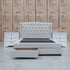 The Amelia King Fabric Gas Lift Storage Drawer Bed - Oat White
