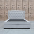 The Amelia King Fabric Gas Lift Storage Drawer Bed - Oat White