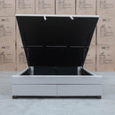 The Amelia Queen Fabric Gas Lift Storage Drawer Bed - Oat White - Available After 10th October available to purchase from Warehouse Furniture Clearance at our next sale event.