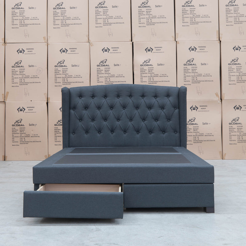 The Amelia Queen Fabric Gas Lift Bed - Charcoal available to purchase from Warehouse Furniture Clearance at our next sale event.