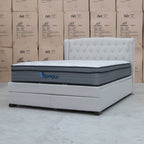The Amelia Double Fabric Gas Lift Storage Drawer Bed - Oat White available to purchase from Warehouse Furniture Clearance at our next sale event.