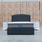 The Emily Double Fabric Gas Lift Storage Drawer Bed - Charcoal available to purchase from Warehouse Furniture Clearance at our next sale event.