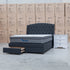 The Emily Queen Fabric Gas Lift Storage Drawer Bed - Charcoal - PRE ORDER Available After 23rd October