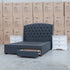 The Emily King Fabric Gas Lift Storage Drawer Bed - Charcoal