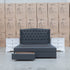 The Amelia King Fabric Gas Lift Storage Drawer Bed - Charcoal - PRE ORDER Available After 23rd October