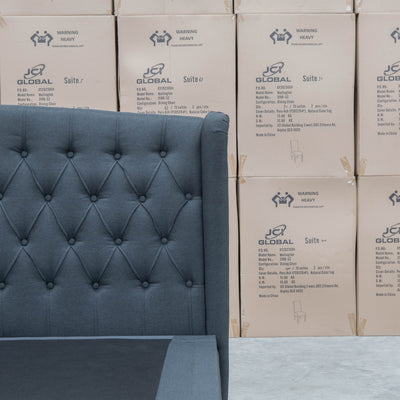 The Amelia Queen Fabric Gas Lift Bed - Charcoal - Available After 10th October available to purchase from Warehouse Furniture Clearance at our next sale event.