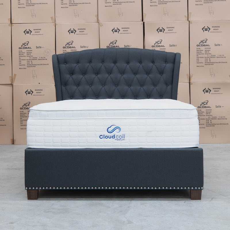 The Elizabeth King Fabric Gas Lift Bed - Charcoal available to purchase from Warehouse Furniture Clearance at our next sale event.