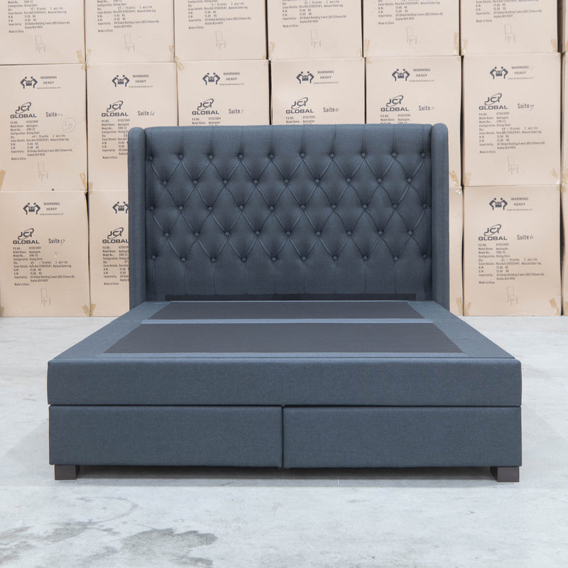 The Amie Queen Fabric Gas Lift & Storage Drawer Bed – Charcoal available to purchase from Warehouse Furniture Clearance at our next sale event.