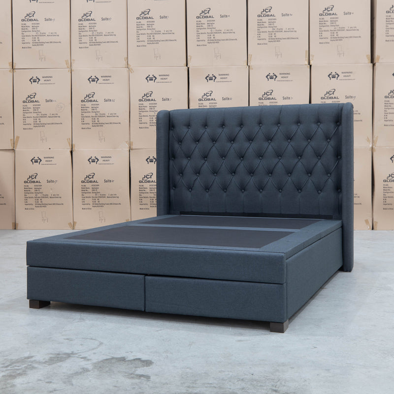 The Amie Queen Fabric Gas Lift & Storage Drawer Bed – Charcoal available to purchase from Warehouse Furniture Clearance at our next sale event.