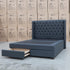 The Amie Queen Fabric Gas Lift & Storage Drawer Bed - Charcoal