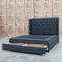 The Amie Queen Fabric Gas Lift & Storage Drawer Bed - Charcoal