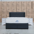 The Amie Queen Fabric Gas Lift & Storage Drawer Bed - Charcoal - PRE ORDER Available After 7th November available to purchase from Warehouse Furniture Clearance at our next sale event.