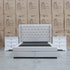 The Amie King Fabric Gas Lift & Storage Drawer Bed - Oat White