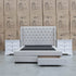 The Amie King Fabric Gas Lift & Storage Drawer Bed - Oat White
