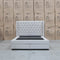 The Amie King Fabric Gas Lift & Storage Drawer Bed - Oat White available to purchase from Warehouse Furniture Clearance at our next sale event.