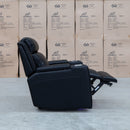 The Gers Dual-Motor Electric Single Leather Recliner - Black available to purchase from Warehouse Furniture Clearance at our next sale event.