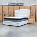 The Grace King Fabric Storage Bed - Cream available to purchase from Warehouse Furniture Clearance at our next sale event.