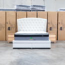 The Grace King Fabric Storage Bed - Cream available to purchase from Warehouse Furniture Clearance at our next sale event.